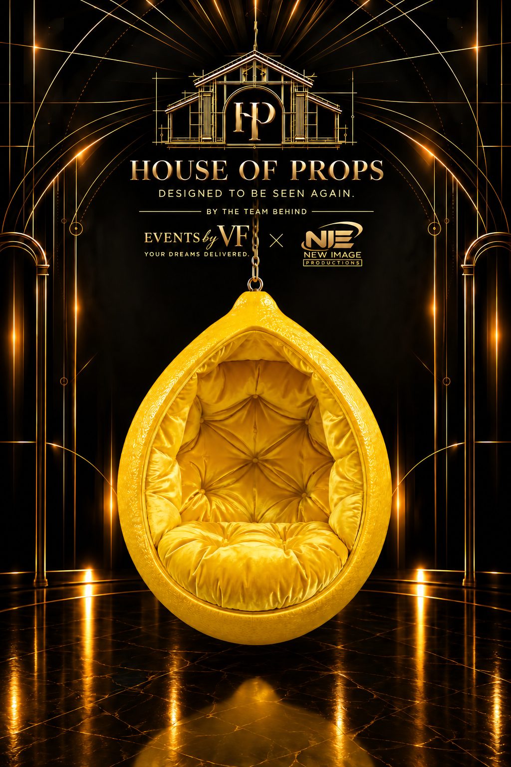 Lemon Hanging Chair — Seating & Lounge available to rent from House of Props NY