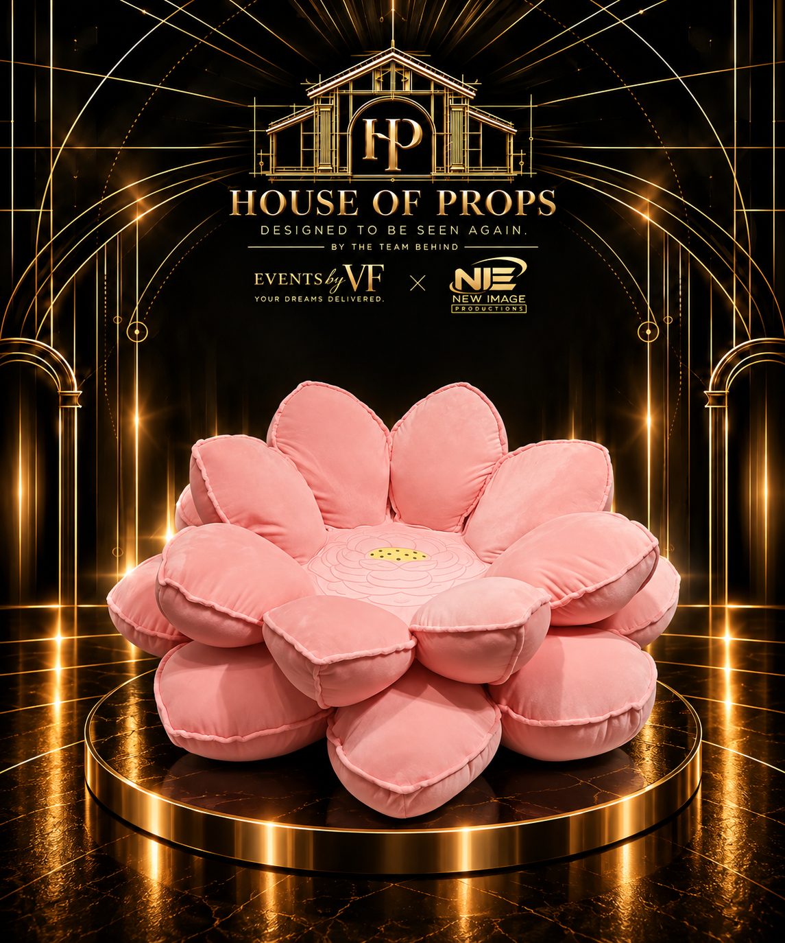 Oversized Flower Pillow — Seating & Lounge available to rent from House of Props NY