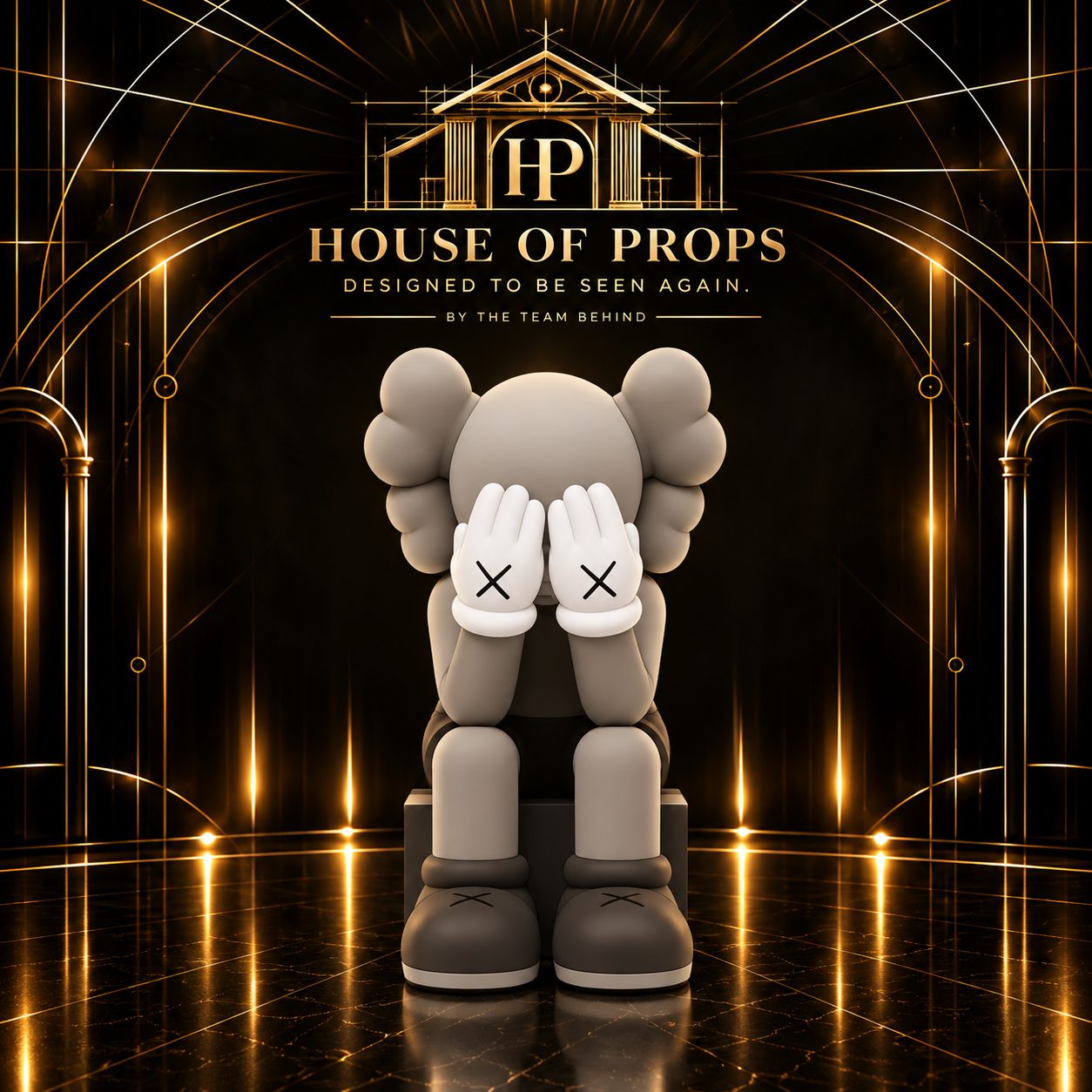Seated Designer-Inspired Figure — Photo Props available to rent from House of Props NY
